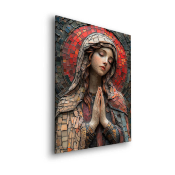 Oración de Madonna en mosaico - cuadro Dibond mate