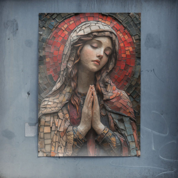 Mozaikowa Madonna w modlitwie - plakat