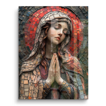 Oración de Madonna en mosaico - cuadro PVC brillante