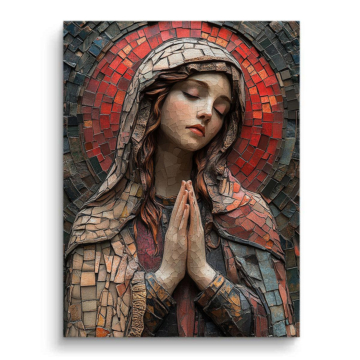 Mosaic Madonna Prayer Canvas Art