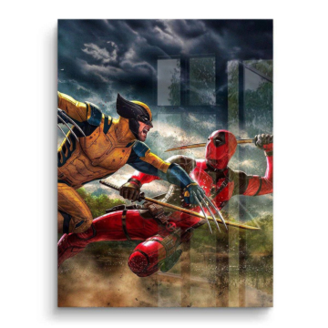 Wolverine and Deadpool Inspired Battle PVC Gloss Art