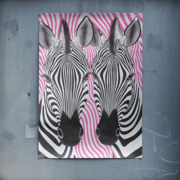 Zèbre rose trio - poster