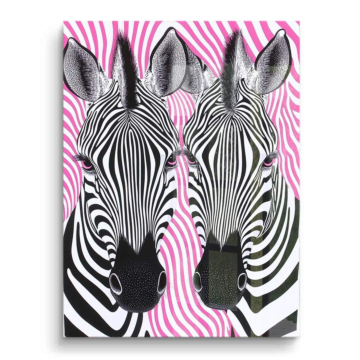 Zèbre rose trio - tableau PVC brillant