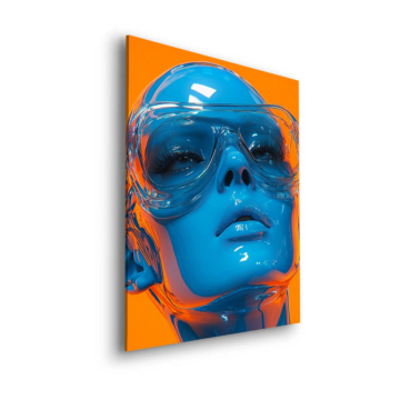 Rostro aqua azul de moda - cuadro Dibond mate