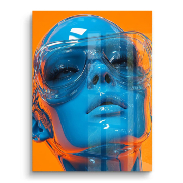 Rostro aqua azul de moda - cuadro PVC brillante