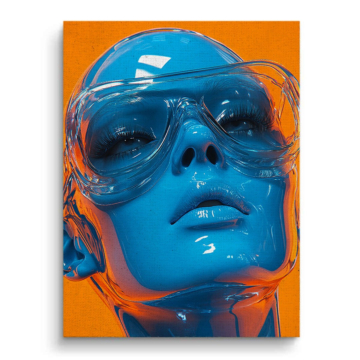 Rostro aqua azul de moda - cuadro en lienzo