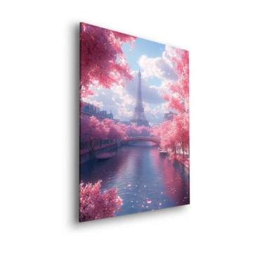 Eiffel tour cherry fleurs - tableau Dibond mat