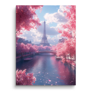 Eiffel Tower Cherry Blossom PVC Matt Art