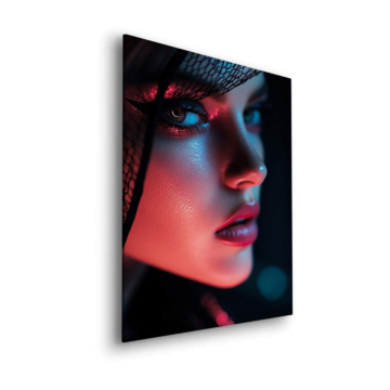 Neon Noir Woman Portrait Dibond Matt Art