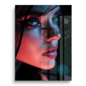 Neon Noir Woman Portrait PVC Gloss Art