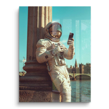 Astronaut am Flus - PVC-Bild glänzend