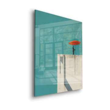 Minimal Rooftop Umbrella Acrylic Glass Art