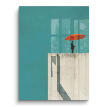 Minimalista Rooftop Umbrella - cuadro PVC brillante