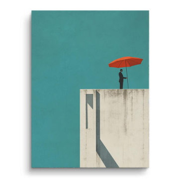 Minimalista Rooftop Umbrella - cuadro PVC mate