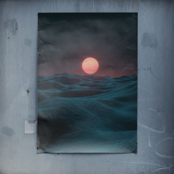 Minimal Moon Ocean Poster Art