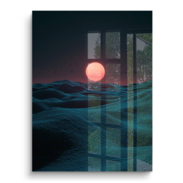 Minimal Moon Ocean PVC Gloss Art