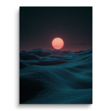 Minimalistischer Mond über dem Ozean - Leinwandbild