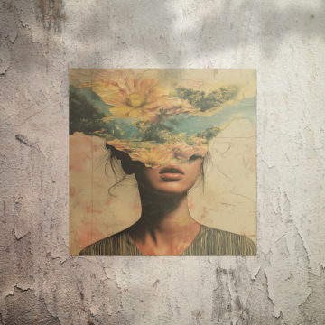 Femme florale en paysage onirique - poster