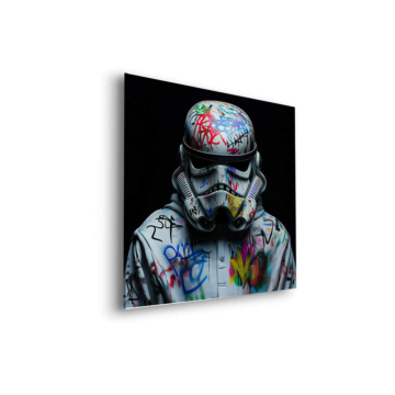 Graffiti kask inspirowany szturmowcem Star Wars - obraz na dibondzie matowym