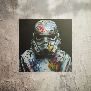 Stormtrooper Inspired Graffiti Helmet Poster Art