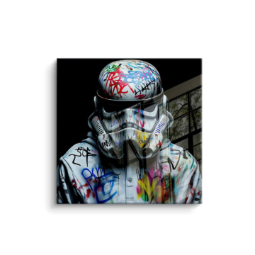 Graffiti kask inspirowany szturmowcem Star Wars - obraz na PVC z połyskiem