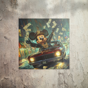 Pieniądze jazda inspirowane Myszką Mickey - plakat