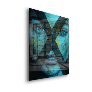 Blau mystisch Gesicht Porträt - Acrylglasbild