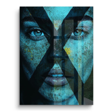 Blue Mystic Face Portrait PVC Gloss Art