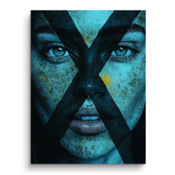 Blue Mystic Face Portrait PVC Matt Art