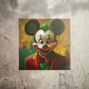 Retrato inspirado en Mickey Mouse Joker - póster