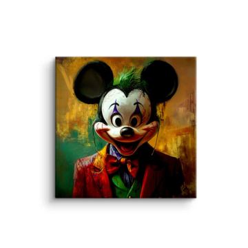 Portret inspirowany Myszką Mickey joker - obraz na matowym PVC