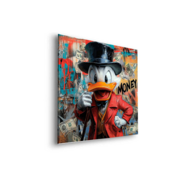 Geld-Maestro inspiriert von Scrooge McDuck - Dibond-Bild matt
