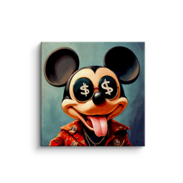 Cash König inspiriert von Mickey Mouse - Leinwandbild