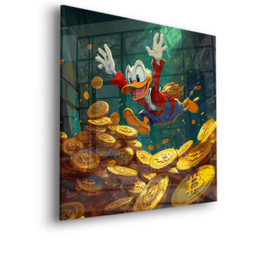 Krypto-Tauchgang inspiriert von Scrooge McDuck - Acrylglasbild