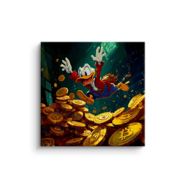 Scrooge McDuck Inspired Crypto Dive Canvas Art