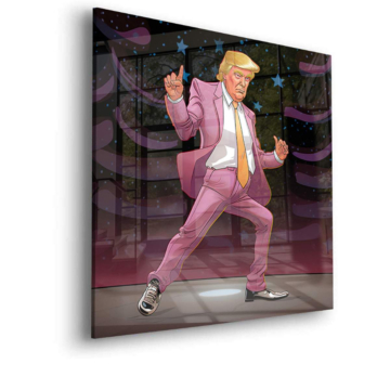 Rose danse inspiré de Donald Trump - tableau en verre acrylique