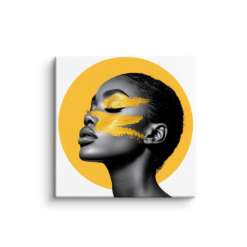 Golden Face Paint Portrait PVC Matt Art