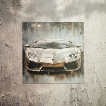 Weißer Lamborghini-Supersportwagen - Poster