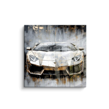 Weißer Lamborghini-Supersportwagen - PVC-Bild glänzend