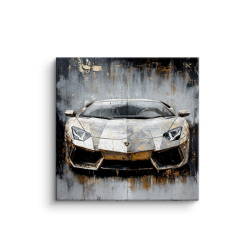 Weißer Lamborghini-Supersportwagen - Leinwandbild