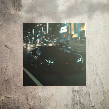 Lamborghini-Rennwagen bei Mitternacht - Poster