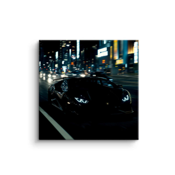 Lamborghini-Rennwagen bei Mitternacht - PVC-Bild matt
