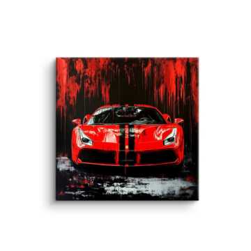 Ferrari karmazynowy wyścigówka - obraz na matowym PVC