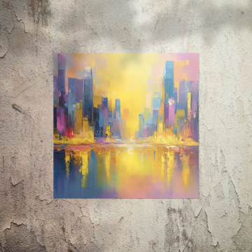 Colorful Abstract City Skyline Poster Art