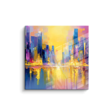 Colorful Abstract City Skyline PVC Gloss Art