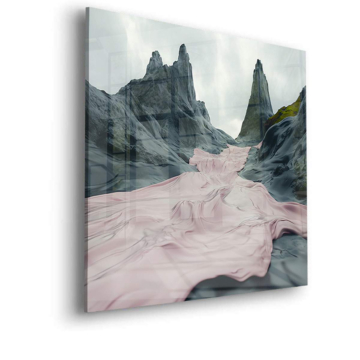 Surreale Gletscher-Berglandschaft - Acrylglasbild