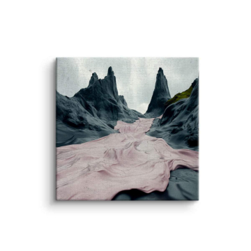 Surreale Gletscher-Berglandschaft - Leinwandbild