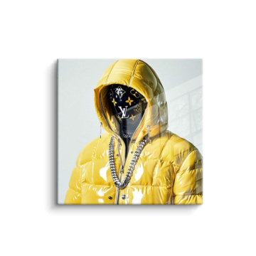Yellow Puffer Masked Figure PVC Gloss Art