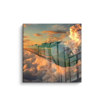 Airship Above nubes - cuadro PVC brillante