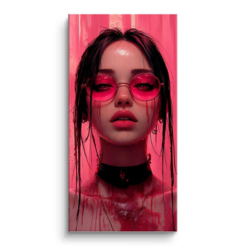 Pink Glasses Beauty Portrait PVC Matt Art